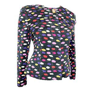 VINTAGE RAFFINATI Colorful Polka Dot Fitted Cocktail Blazer Jacket S-M